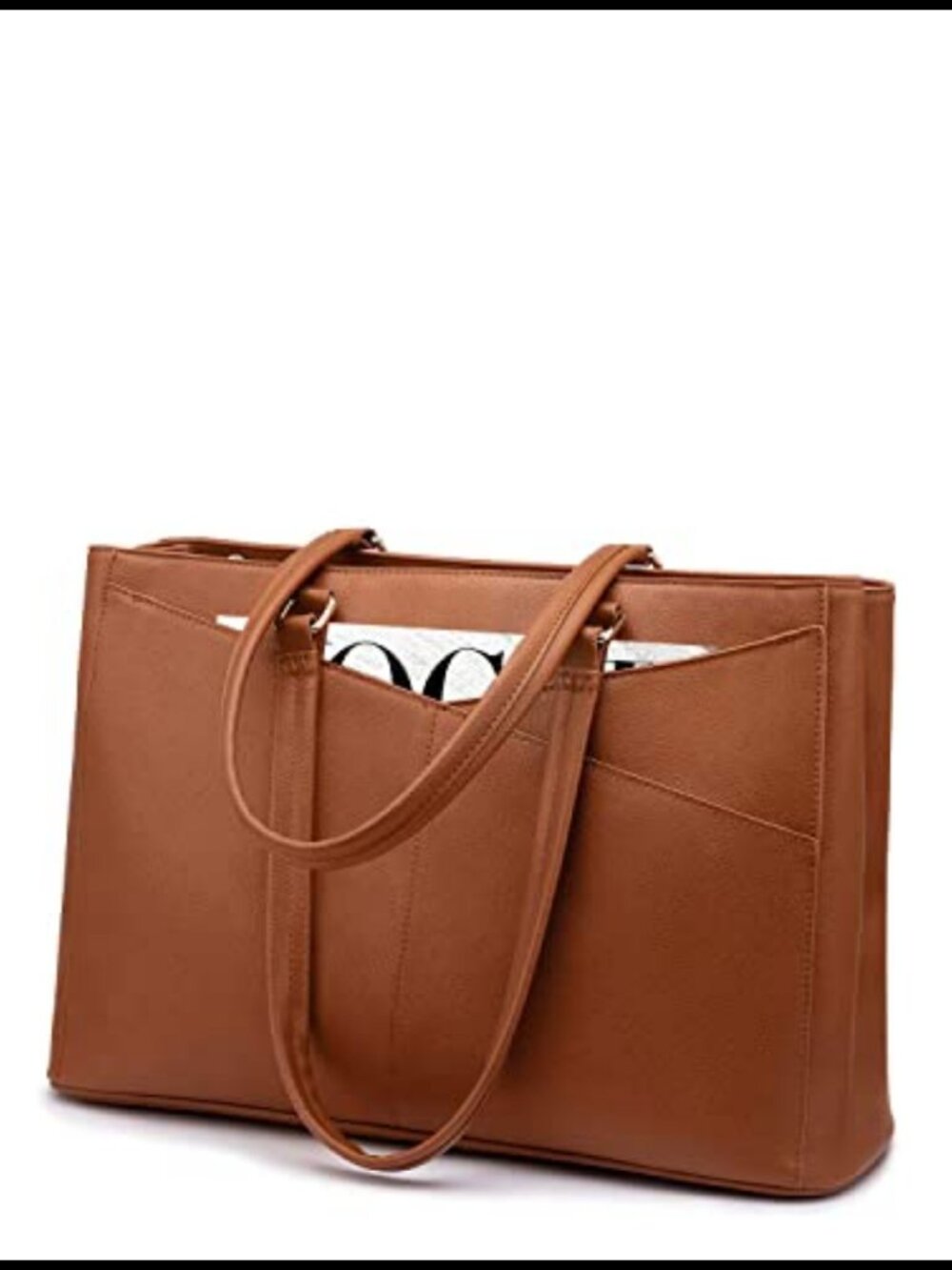 LOVEVOOK Laptop Tote Bag for Women PU Leather Briefcase 15.6 Inch Work Office